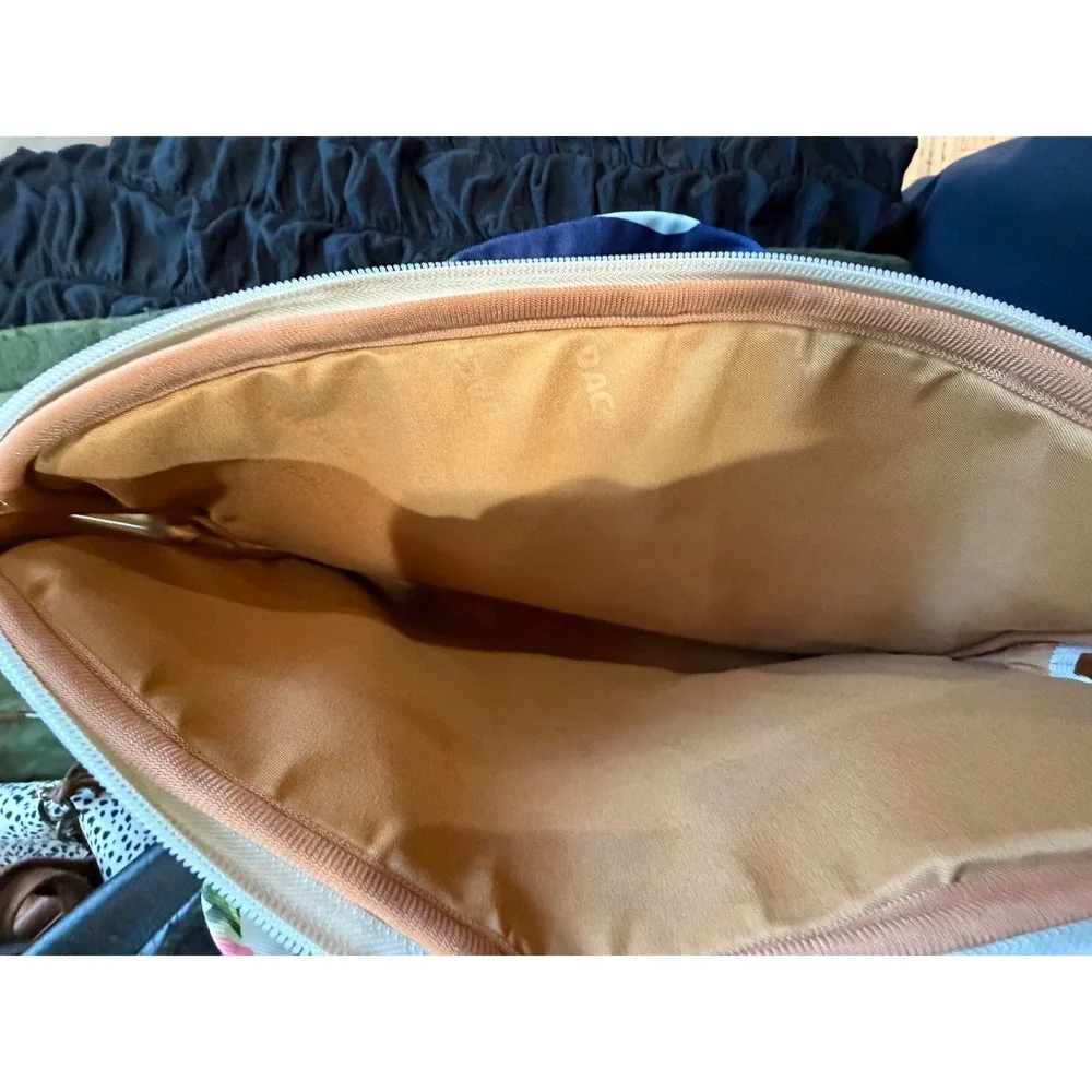 Dachee Floral Laptop Messenger Bag Navy Pink‎ Tulip 15.6 Inch Padded Case Strap